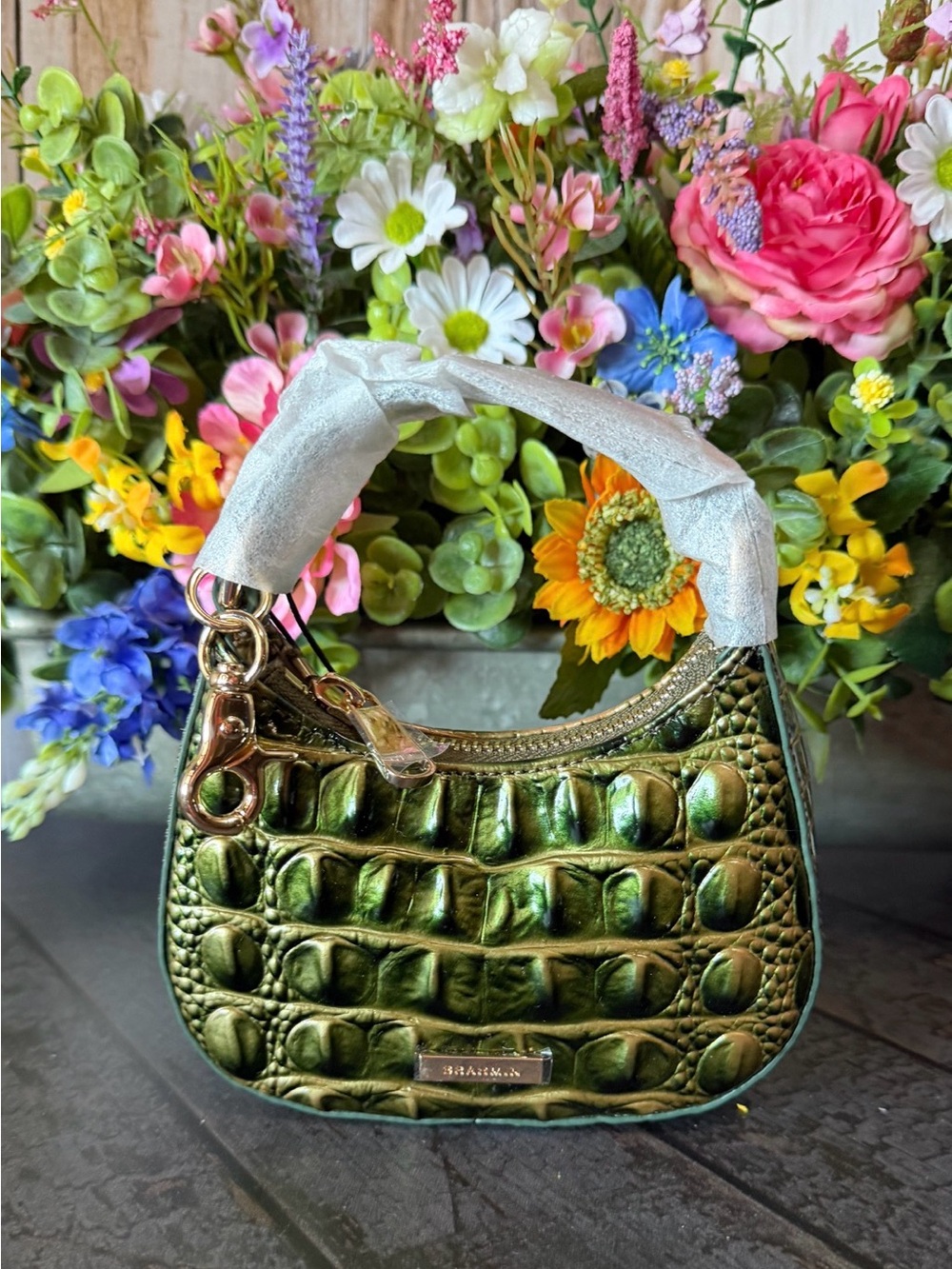 Brahmin Lollie Matcha Green Melbourne
Genuine Leather NWT Firm